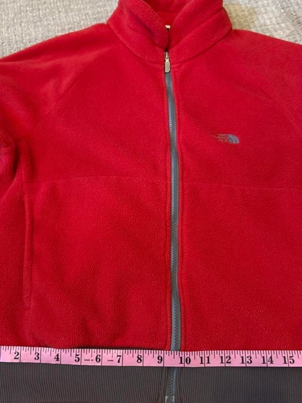 Vintage The North Face Made in USA Red Fleece Jacket Women's 12
